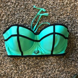 Fox bandeau swim top